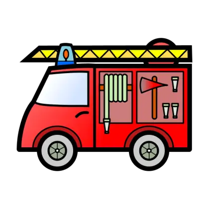 Red Fire Truck Cartoon Illustration