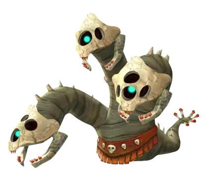 Three-Headed Monster with Skull Heads