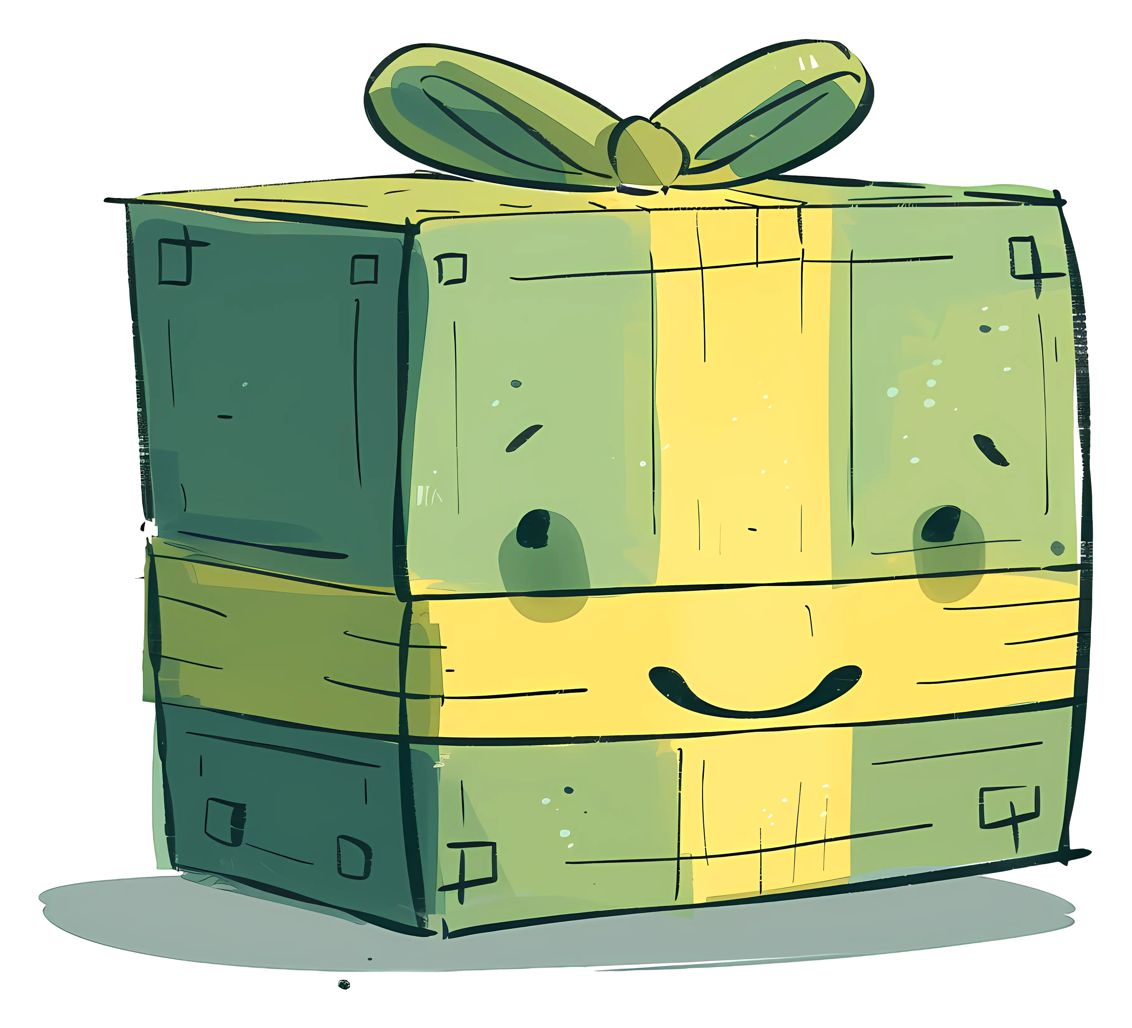 Smiling Cartoon Gift Box Design