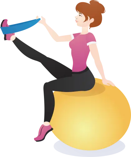 Woman Exercising with Ball