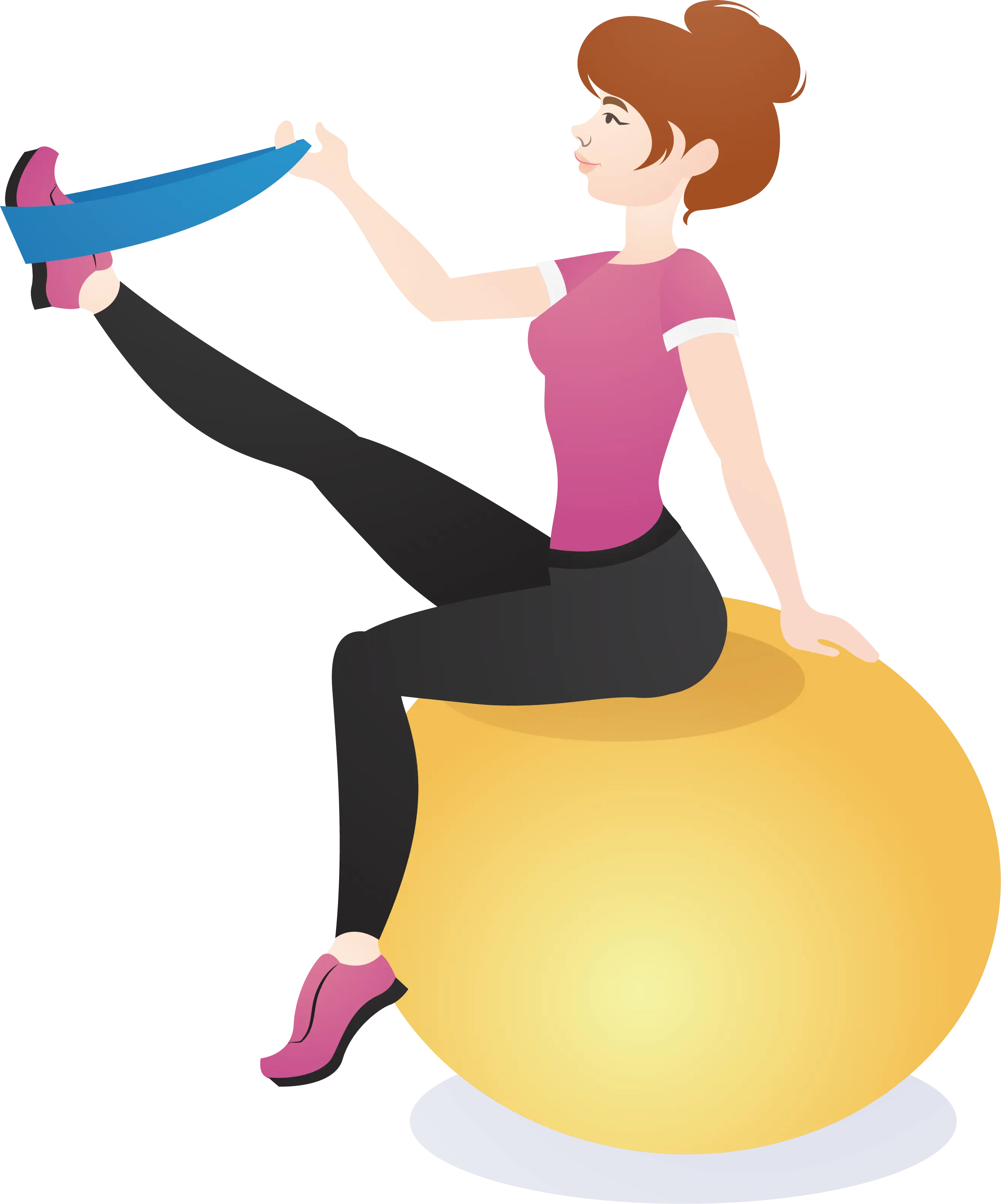 Woman Exercising with Ball