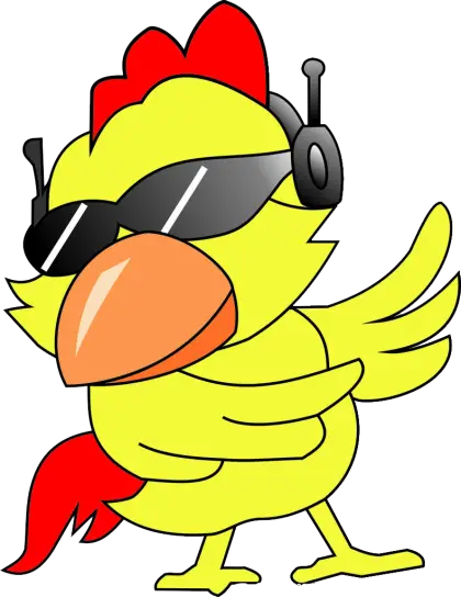 Cool Chicken with Headphones and Sunglasses