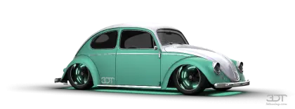 Vintage Beetle Car in Retro Design