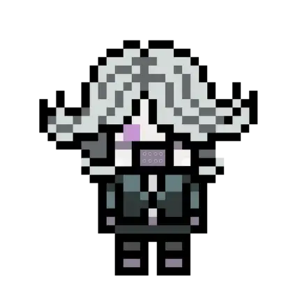 Gray-Haired Pixel Character