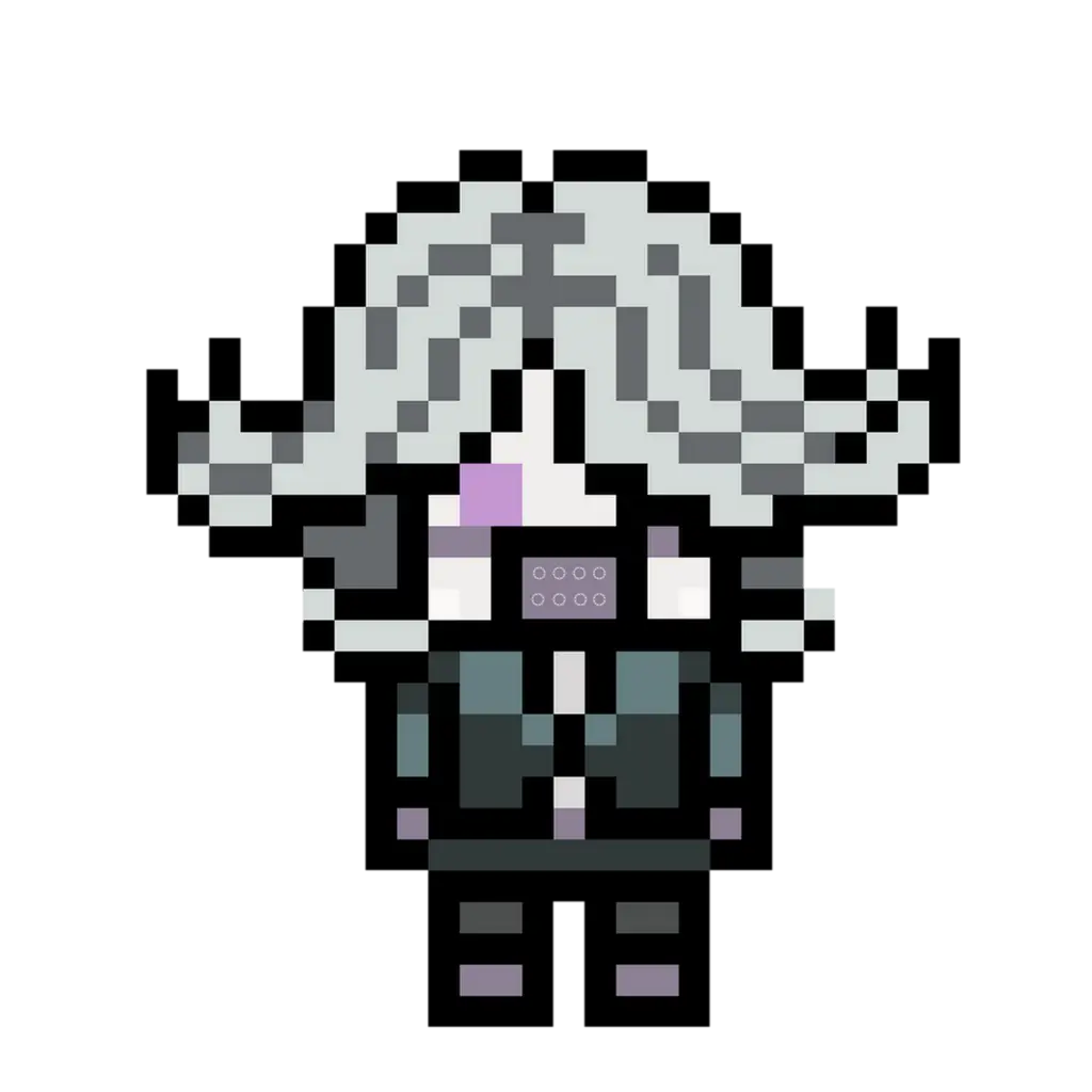 Gray-Haired Pixel Character