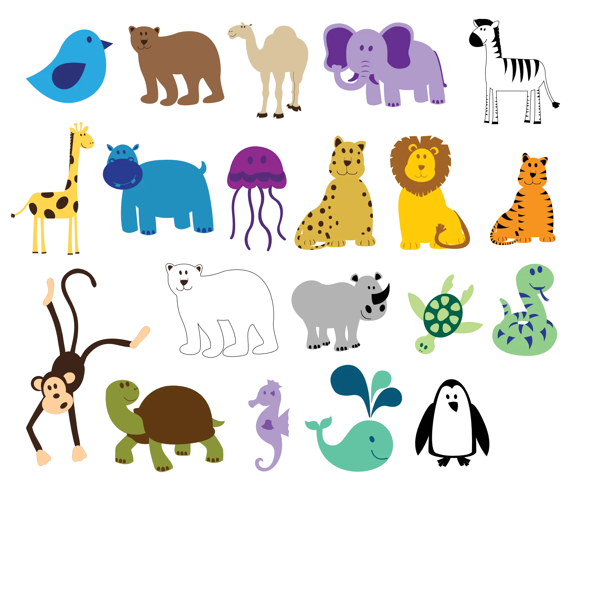 Cartoon Animals Collection for Kids