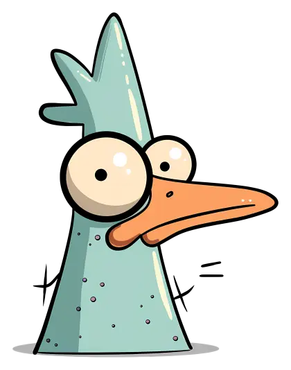 Funny Cartoon Duck Character