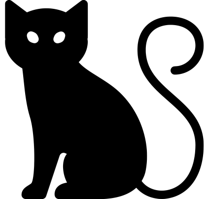 Black Silhouette of a Cat, Perfect for Halloween Themes