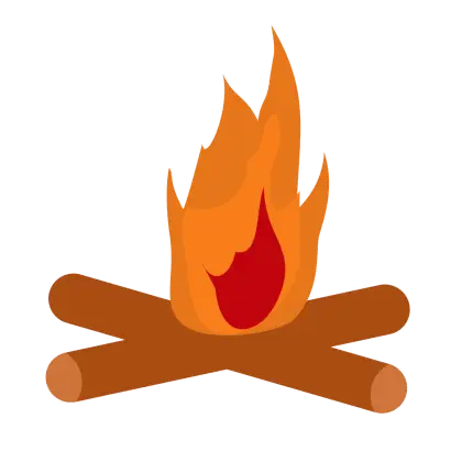 Cartoon Campfire with Flames Illustration
