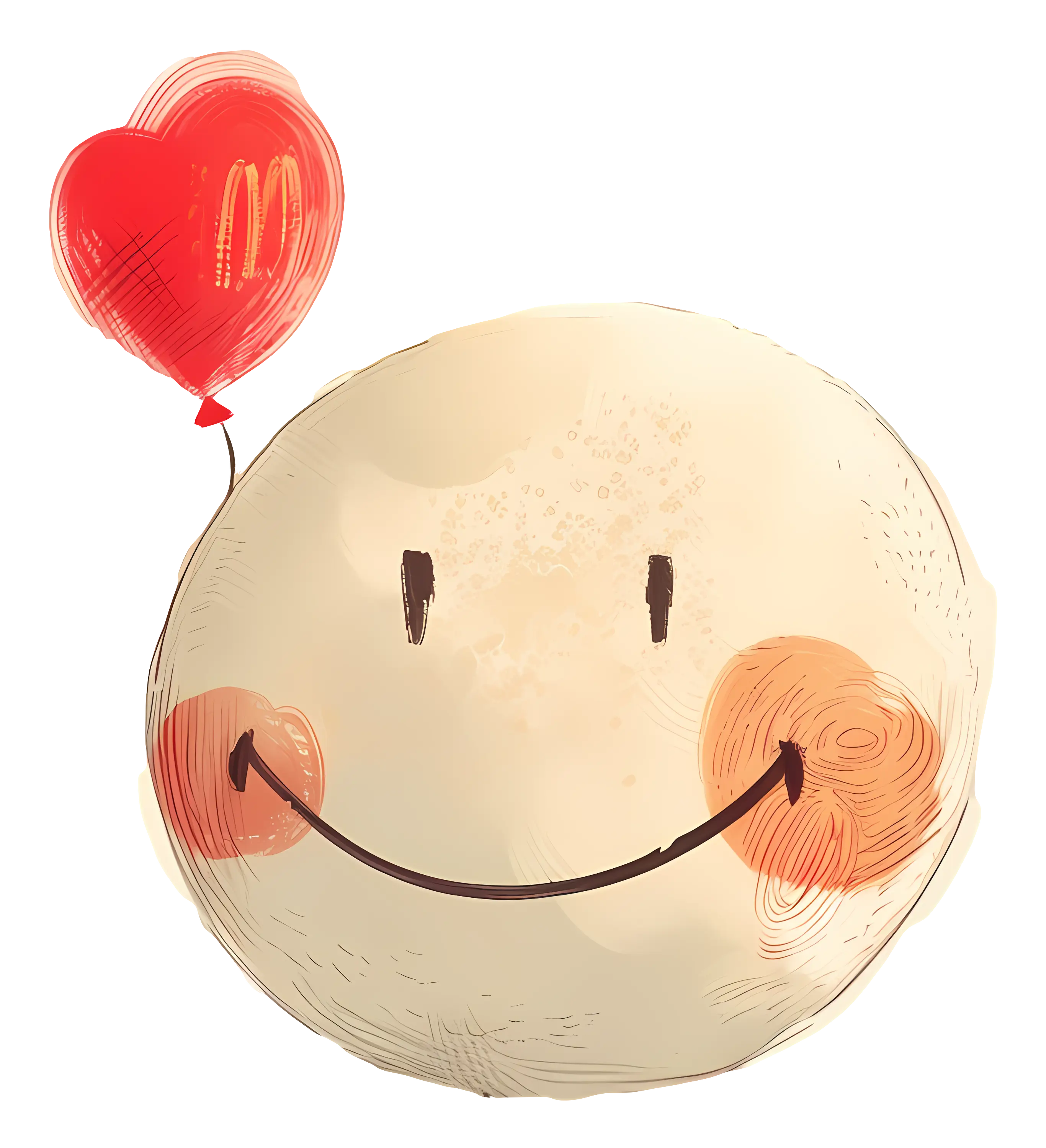 Smiley Face with Heart Balloon