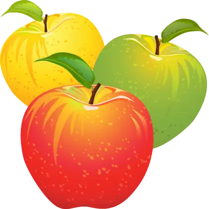 Red, Green, and Yellow Apples Illustration