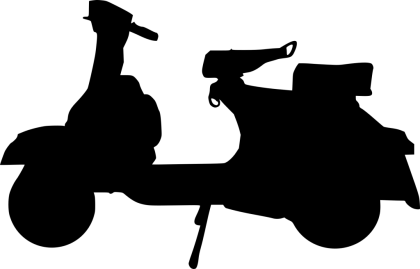 Silhouette of Scooter in Black