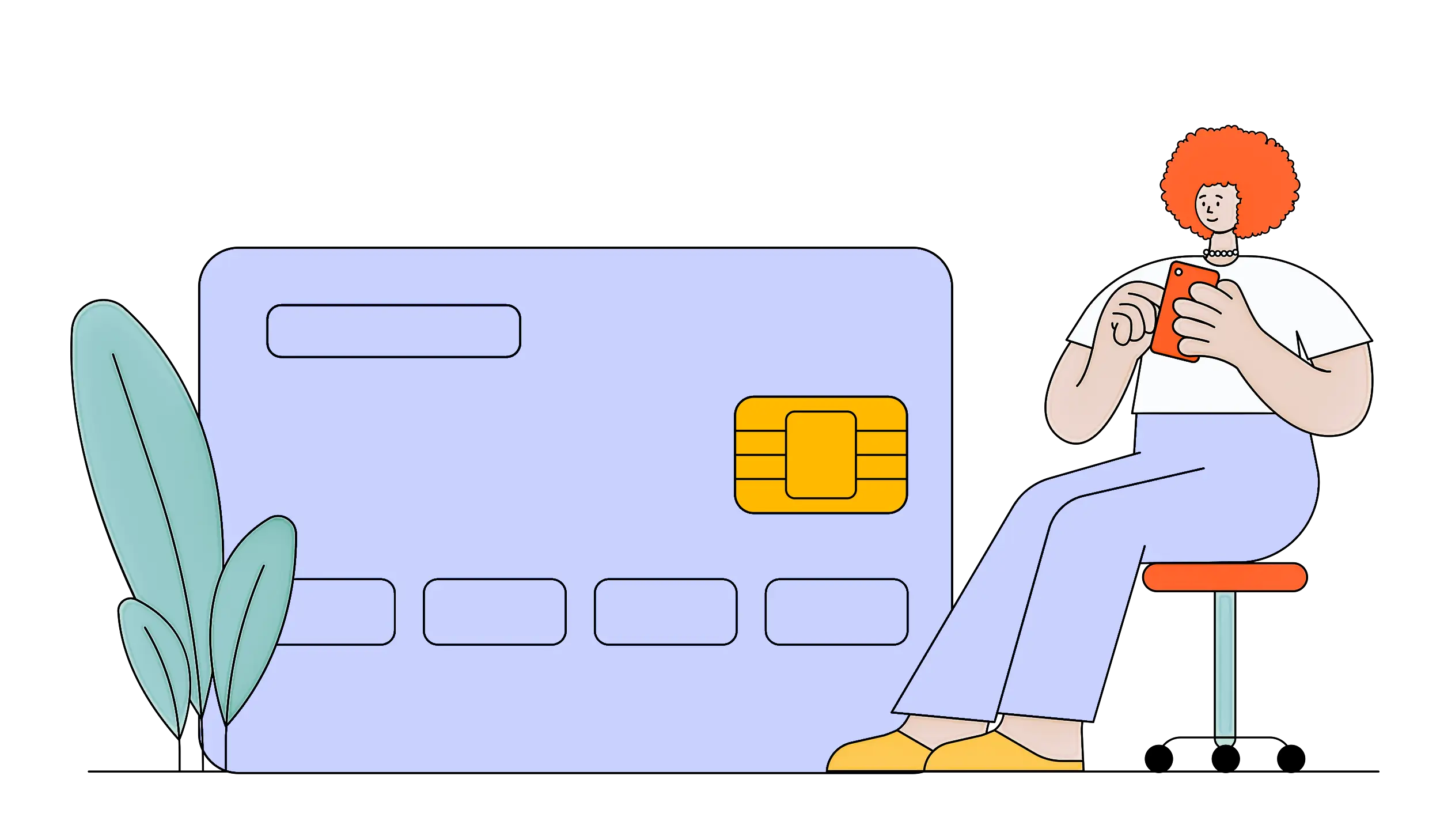 Person Using a Credit Card Illustration