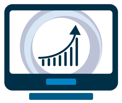 Analytics on Computer Screen Icon
