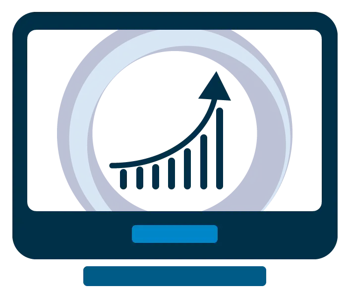 Analytics on Computer Screen Icon