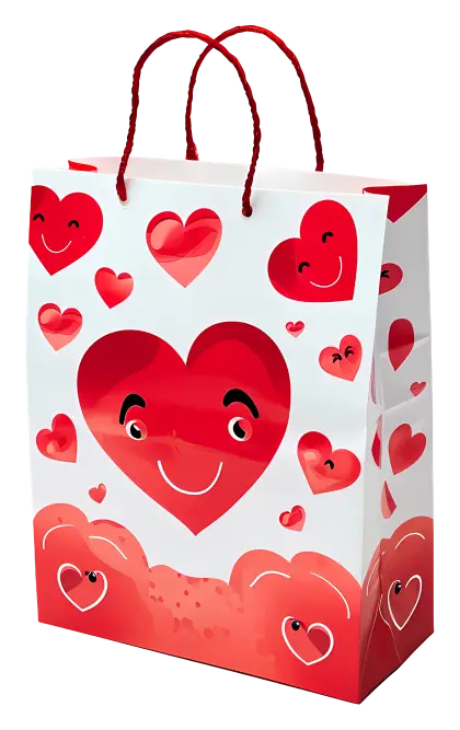 Valentine&#039;s Day Gift Bag with Heart Motif