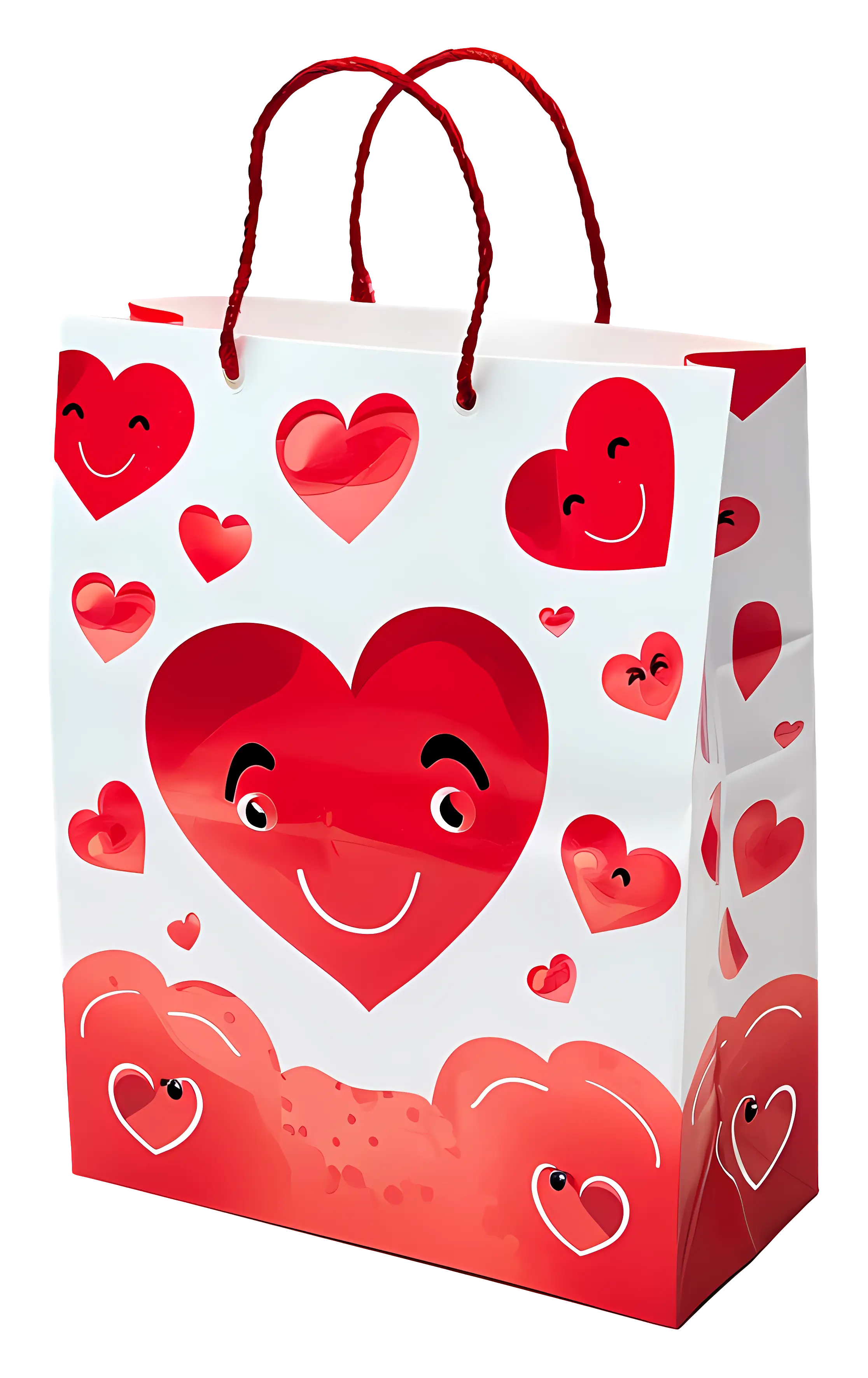 Valentine's Day Gift Bag with Heart Motif