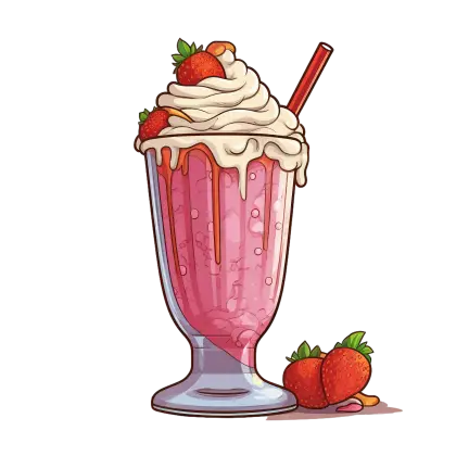 Strawberry Milkshake with Whipped Cream