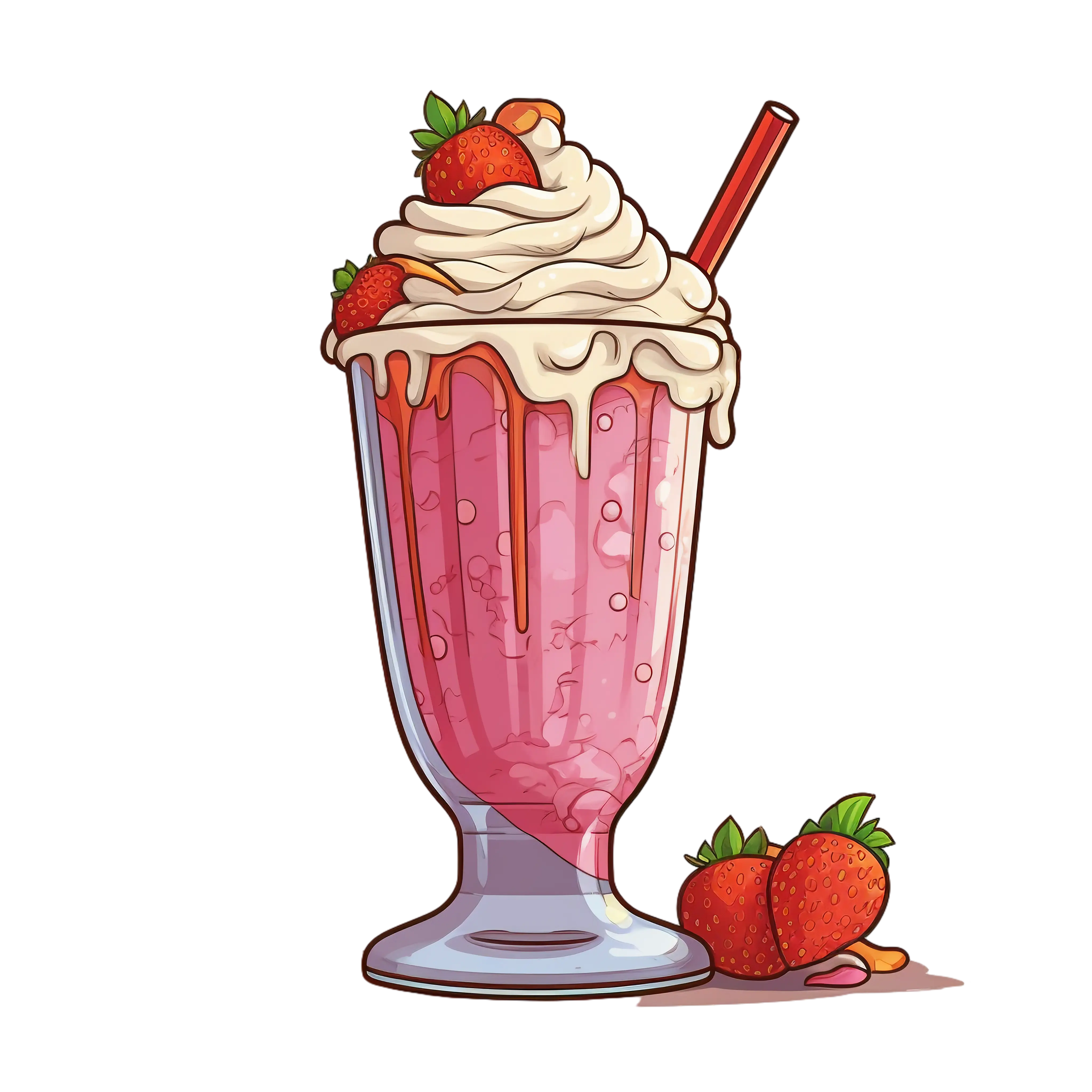 Strawberry Milkshake with Whipped Cream