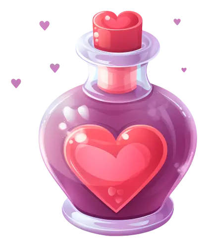 Cartoon Love Potion Bottle with Heart