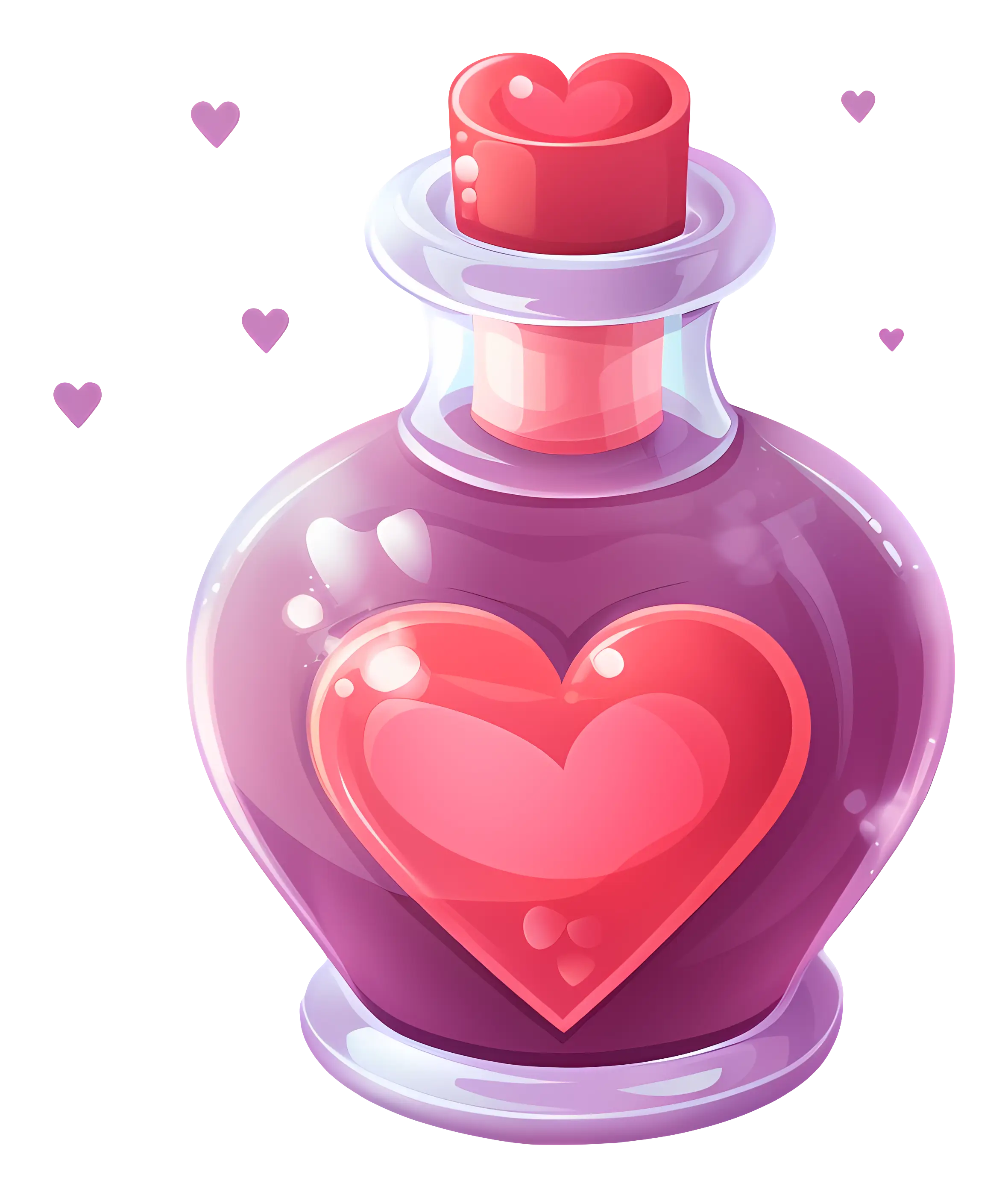 Cartoon Love Potion Bottle with Heart