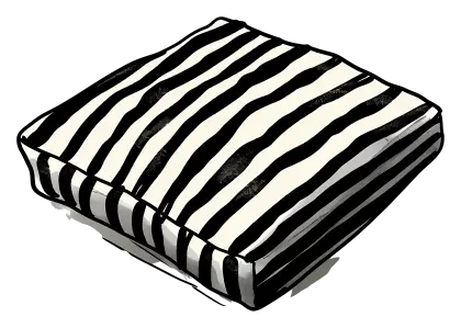 Stylish Black and White Striped Cushion