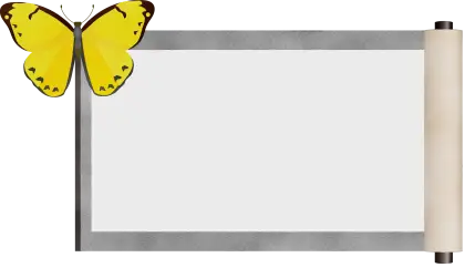 Decorative Scroll with Yellow Butterfly