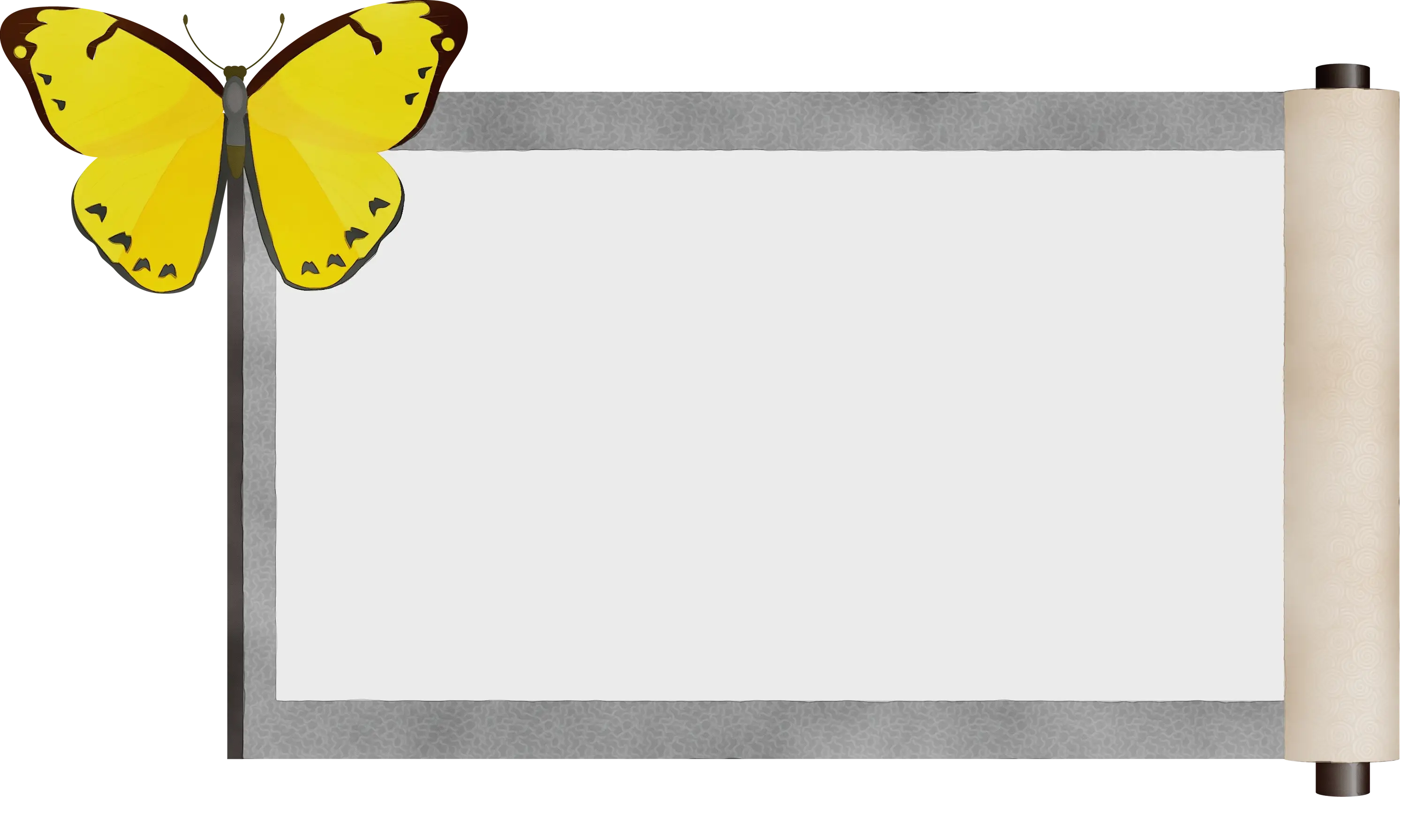 Decorative Scroll with Yellow Butterfly