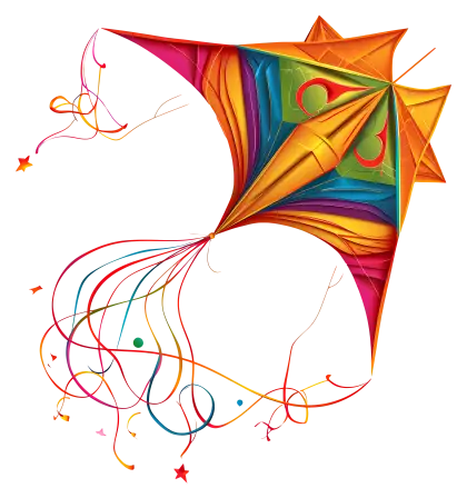 Colorful Kite with Streamers
