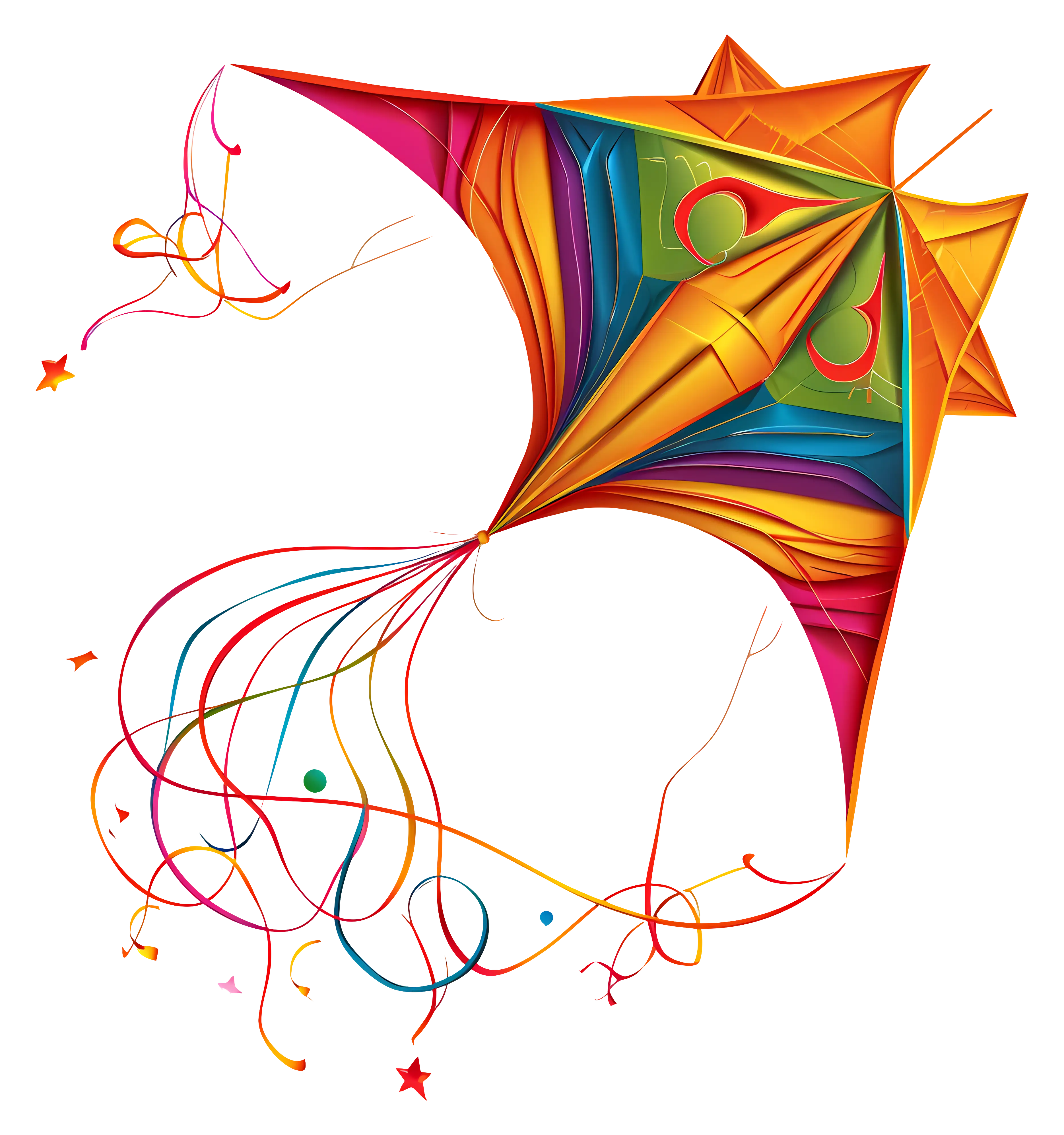 Colorful Kite with Streamers