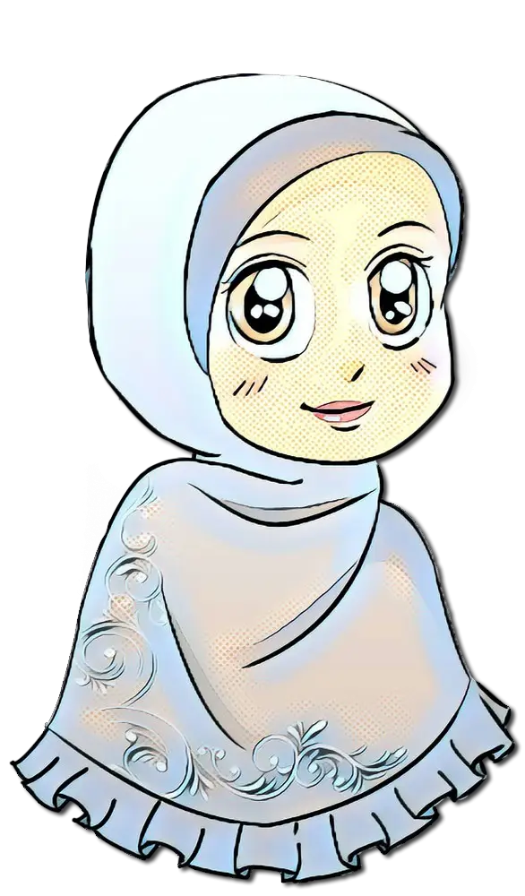 Cute Cartoon Girl with Hijab Illustration