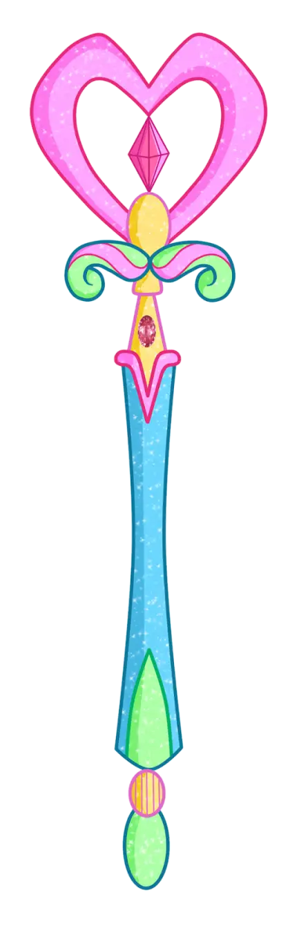 Colorful Magic Wand with Heart and Gem