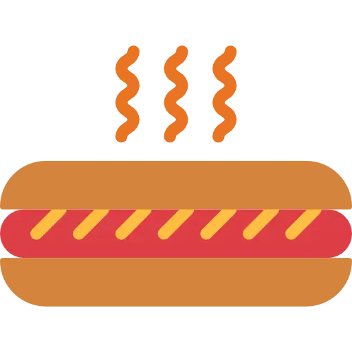 Hot Dog Illustration in Cartoon Style