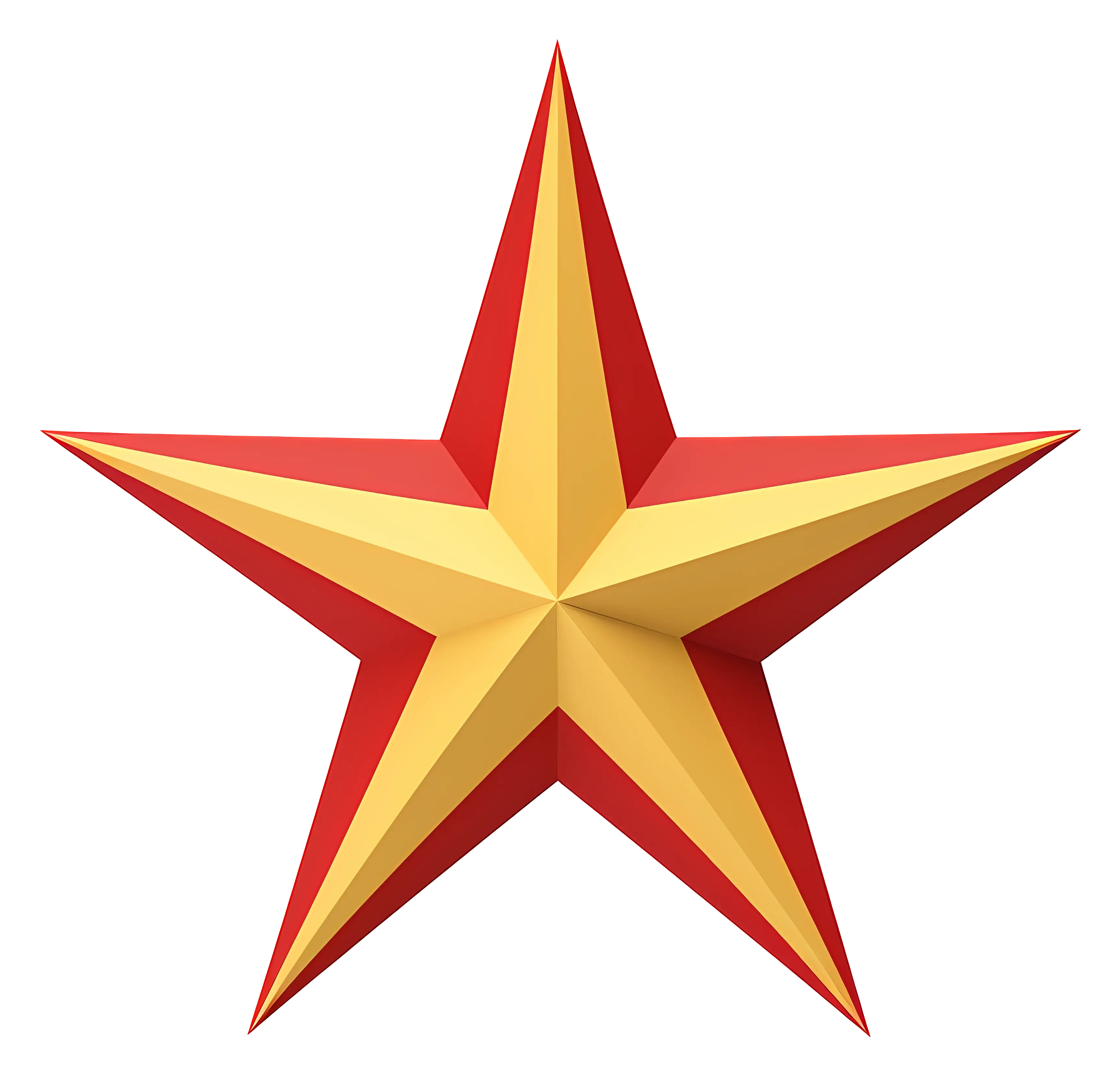 3D Red and Yellow Star Icon