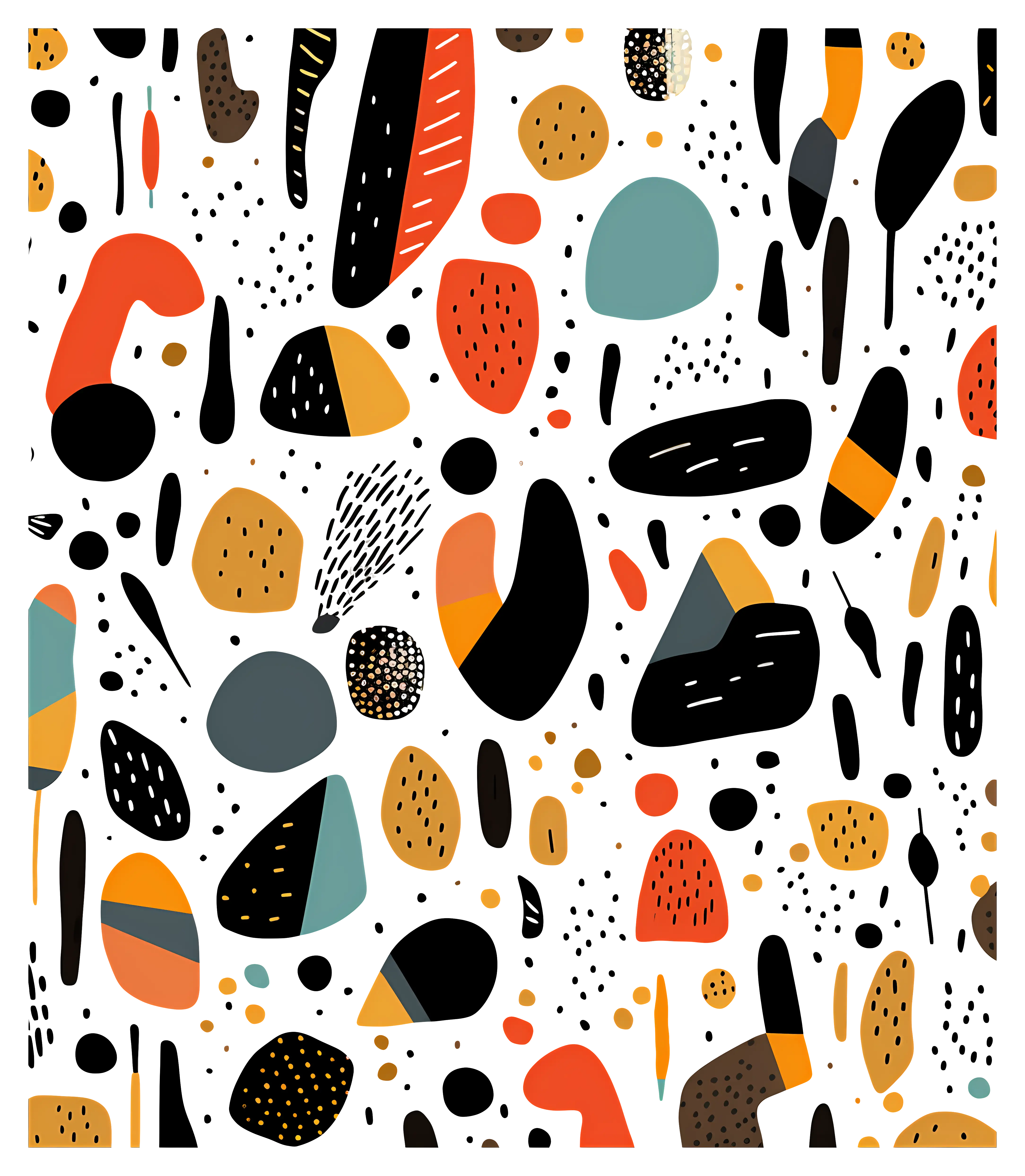 Bold Orange and Black Abstract Pattern Design