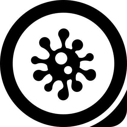 Black Virus Symbol within a Circle