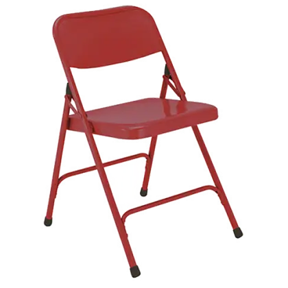 Red Folding Chair with Metal Frame