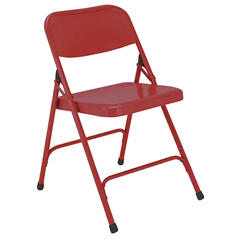 Red Folding Chair with Metal Frame