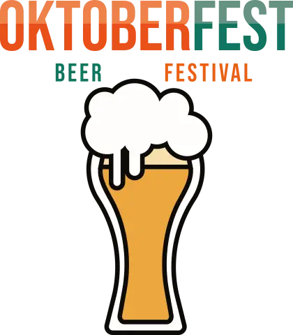Stylized Beer Glass Design for Oktoberfest