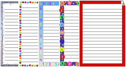 Colorful Lined Papers for Kids