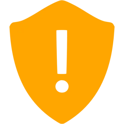 Orange Warning Shield with Exclamation Mark