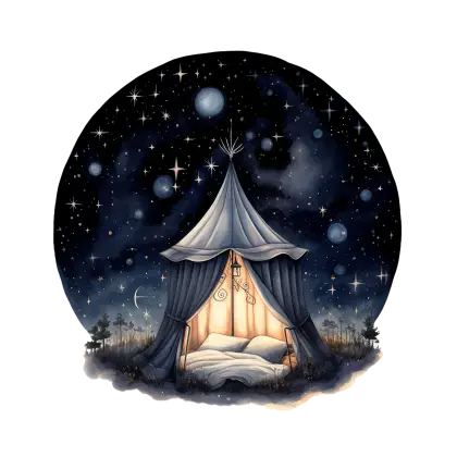Camping Tent Under Starry Sky