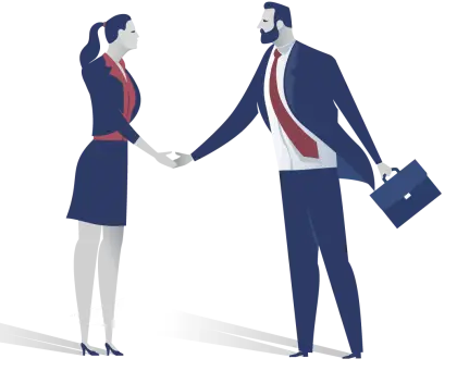 Business Handshake Illustration with Professional Attire