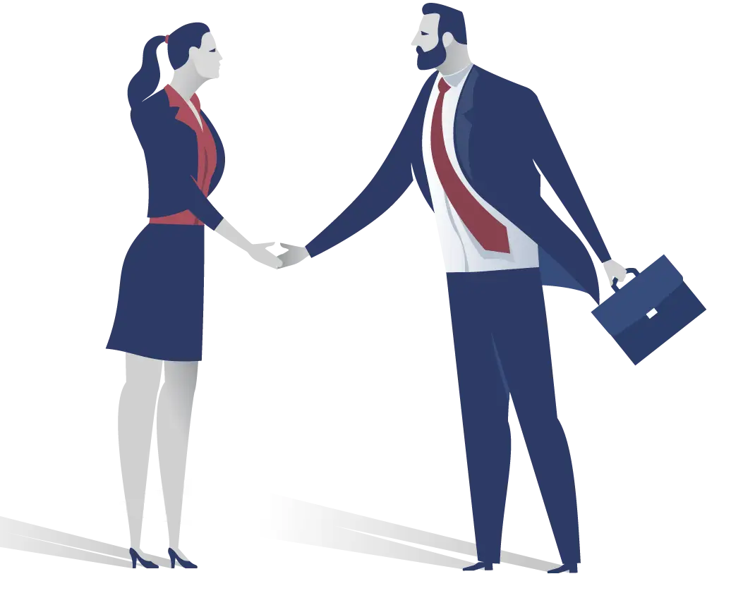 Business Handshake Illustration with Professional Attire