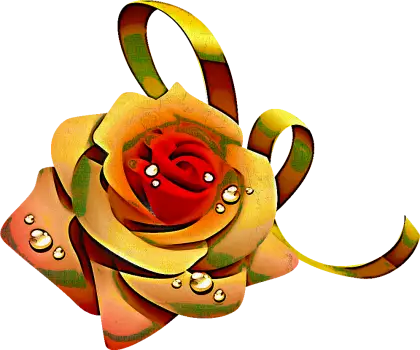 Elegant Golden Rose with Decorative Ribbon