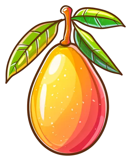 Bright and Colorful Mango Illustration