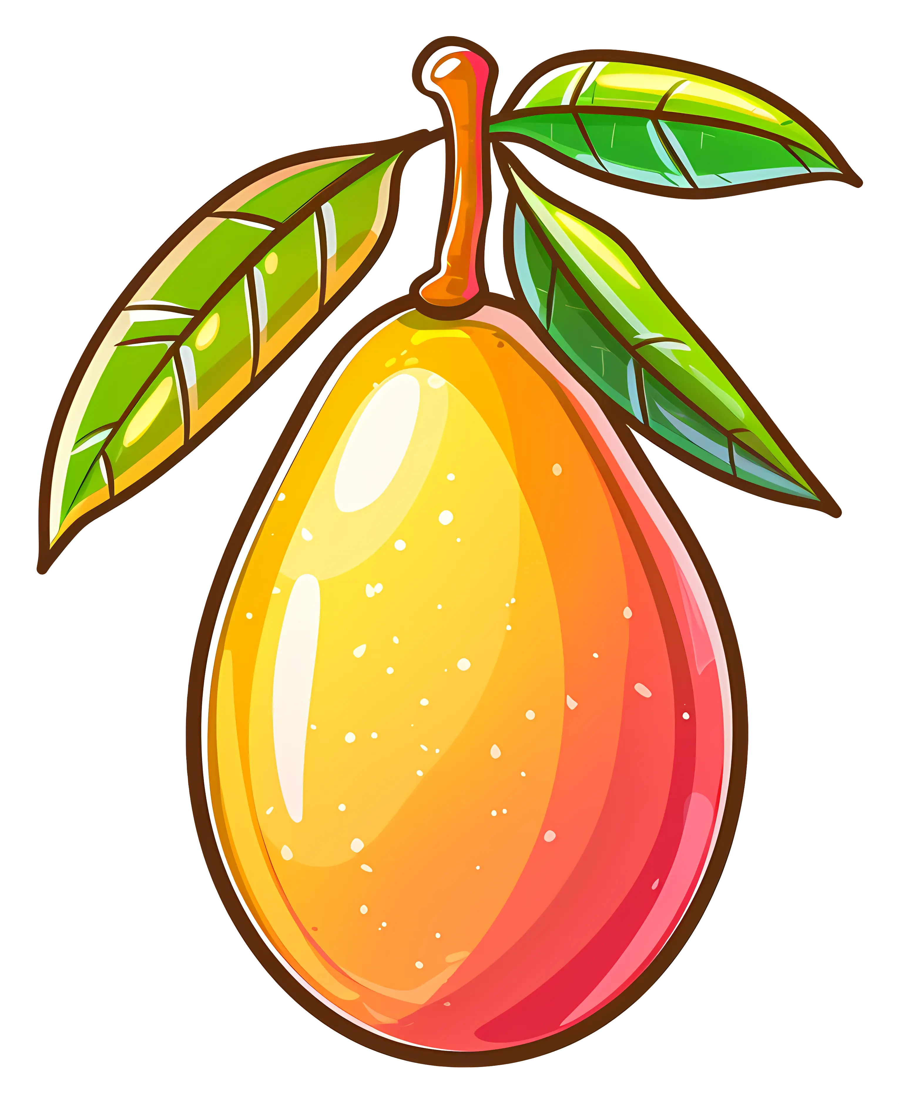 Bright and Colorful Mango Illustration