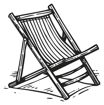 Wooden Deck Chair Sketch Illustration
