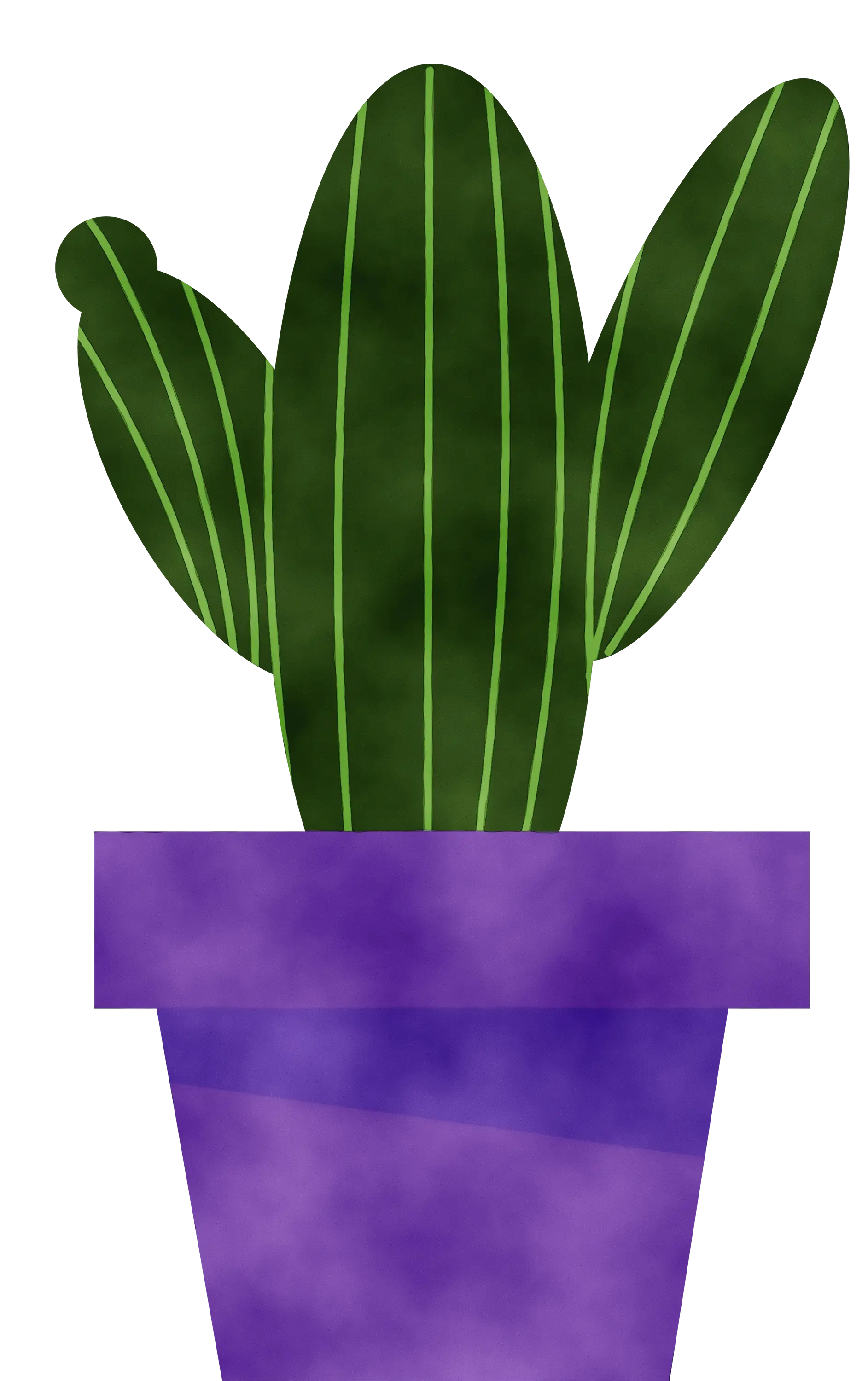 Cactus in a Purple Pot Illustration