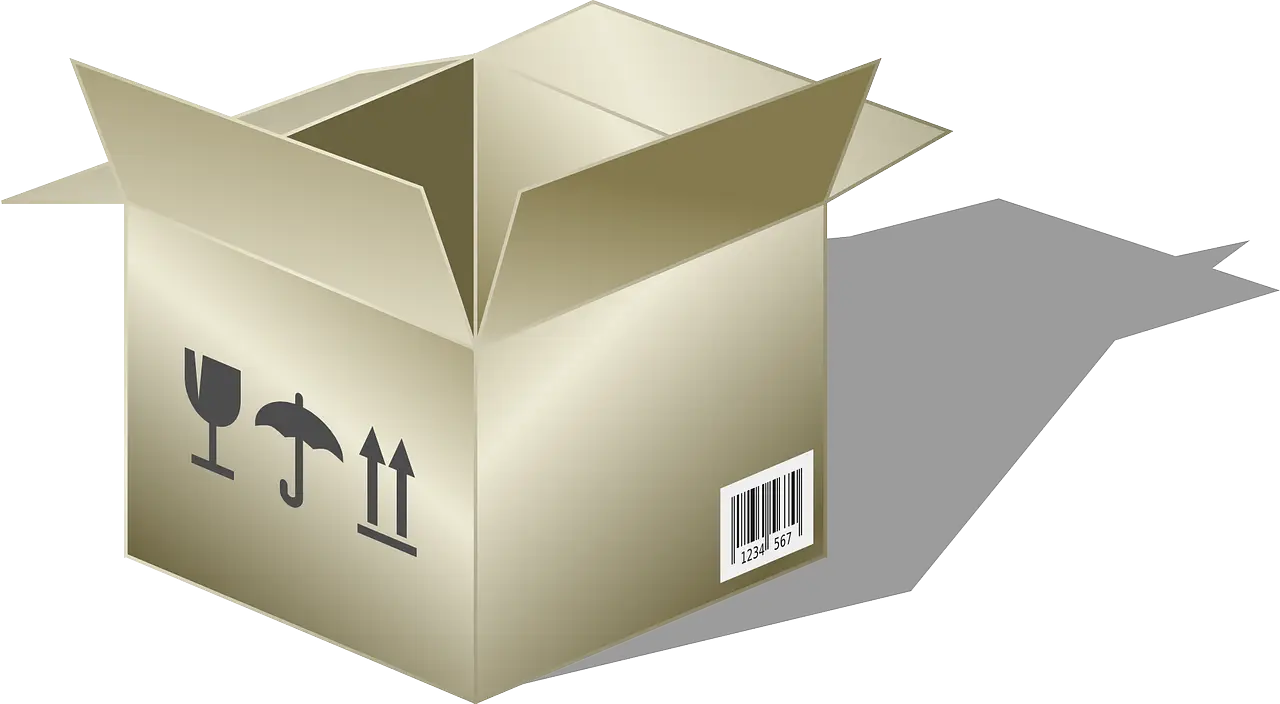 Cardboard Box With Labels for Packaging